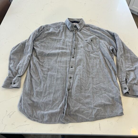 Vintage Wranglers George Strait 3xl Gray Micro Gingham Button Down - Picture 1 of 8